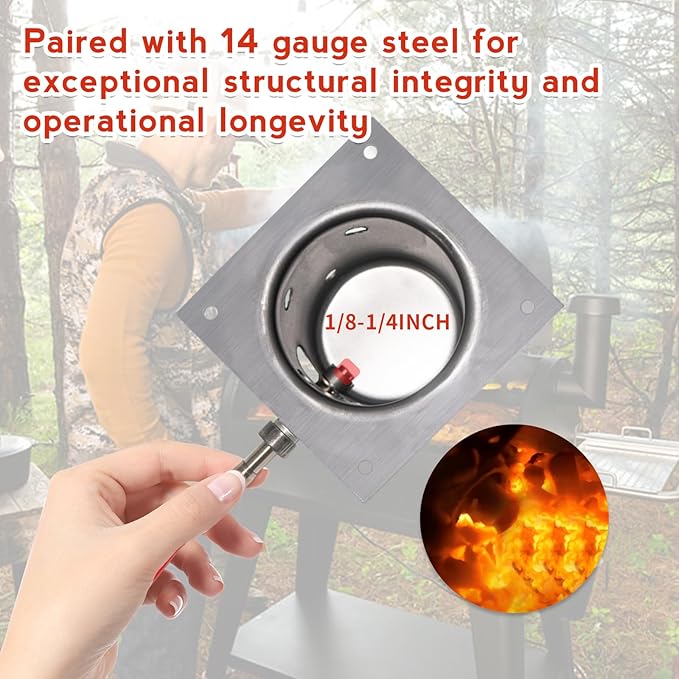Replacement 7 Holes Firepot and AC Hot Rod Combo kit for Traeger Pellet Grill & Smoker, Burn Pot Assembly Parts for Pit Boss, Camp Chef, Z-Grills (KIT0396, 74254)