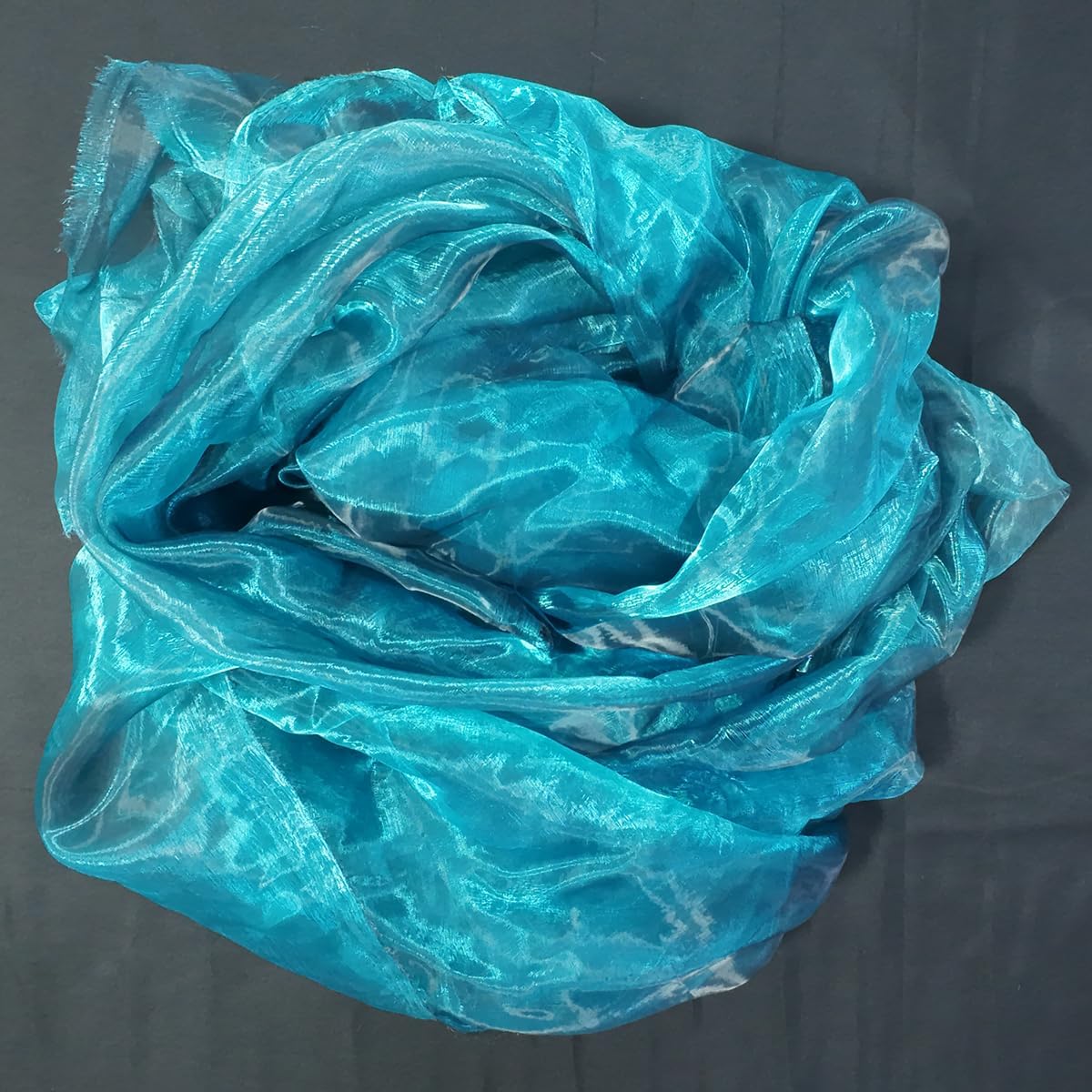 Two-Tone Iridescent Holographic Organza Fabric - 11 Yards by The Yard | Lightweight Sheer Tulle | for Wedding Dresses, Party Decor, DIY Crafts, Shiny Backdrops(Midnight Blue)