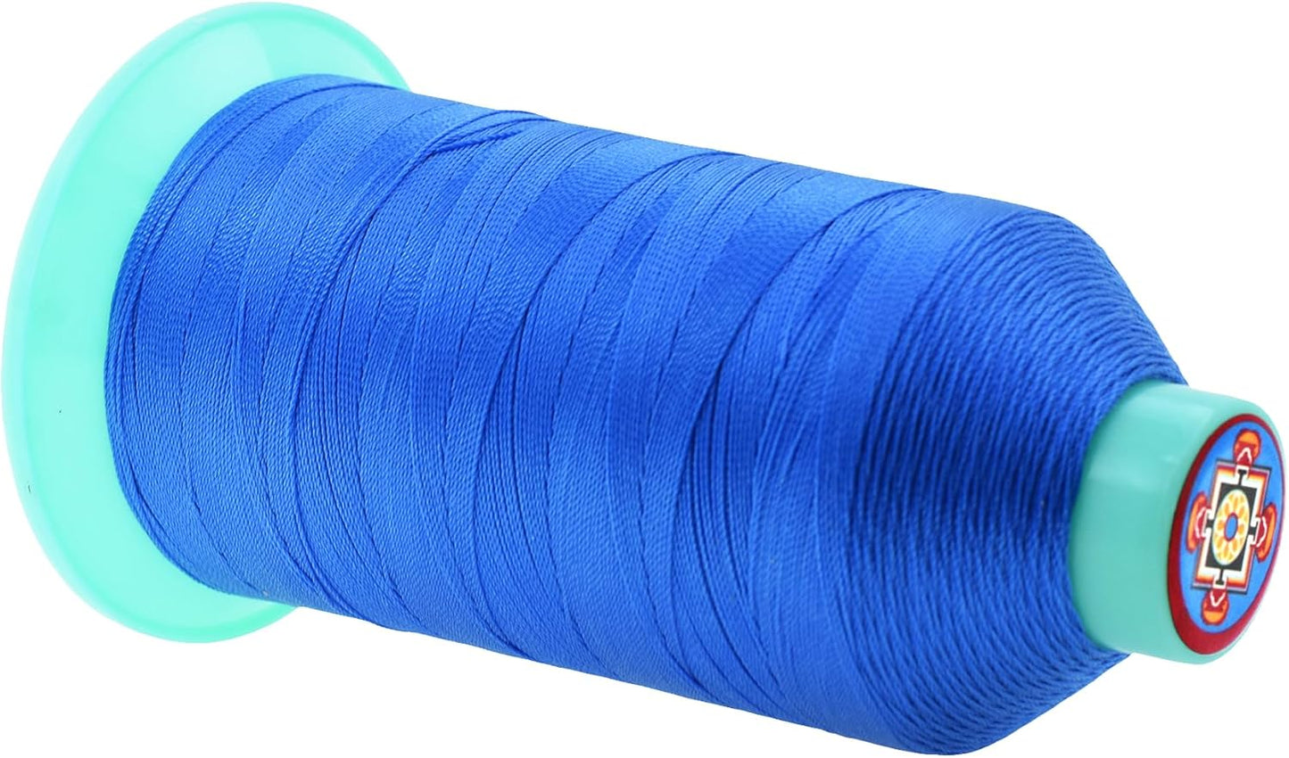 Mandala Crafts Bonded Nylon Thread Sky Blue Heavy Duty Sewing Threads - 1250 YDs Size 138 420D T135 Tex 135 Thread for Leather Jeans Weaving Outdoor Marine Upholstery Threads