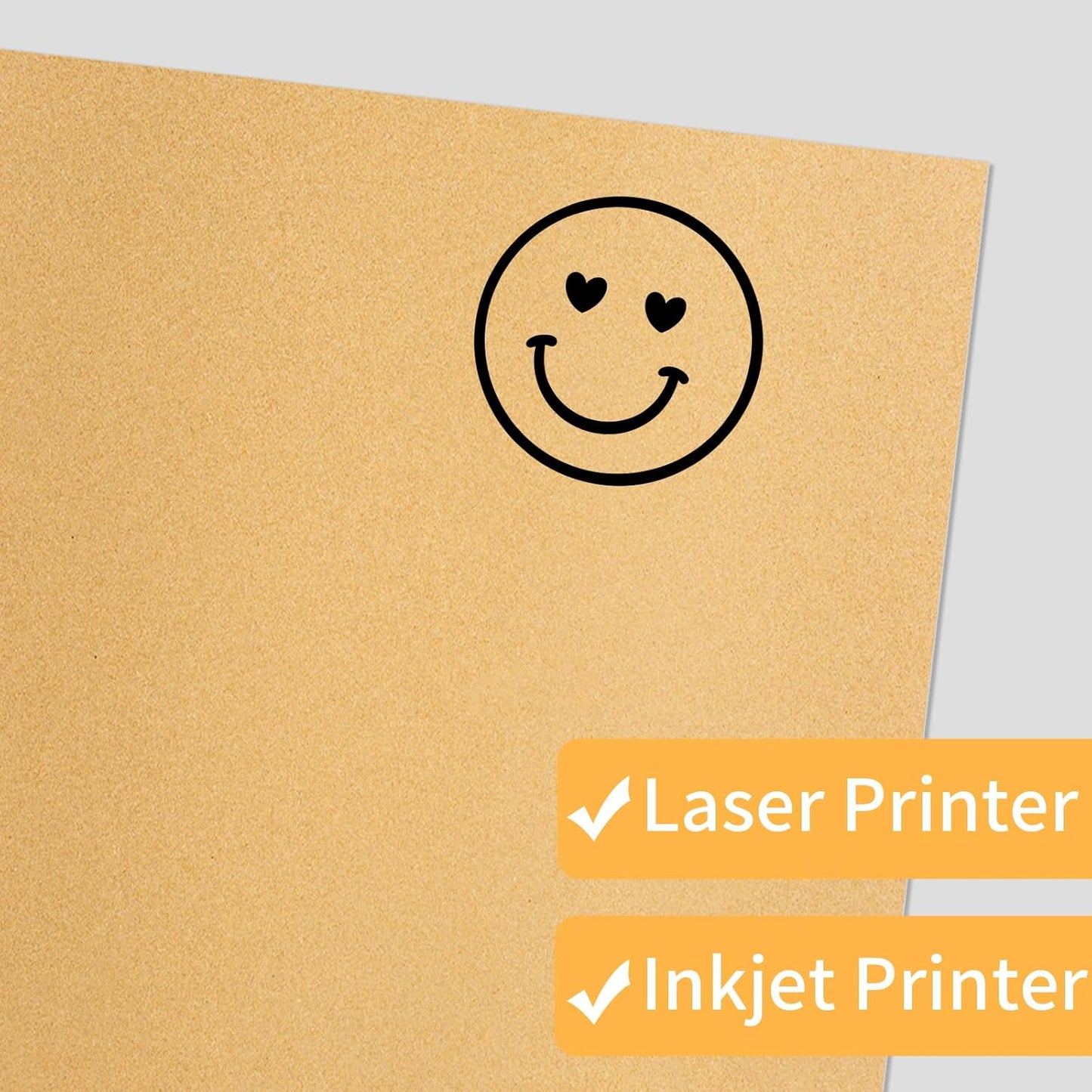 Kraft Printable Sticker Paper, 20 Sheets Brown Printable Sticker Paper, Laser/Inkjet Printing- Matte Ktaft, Letter Size (8.5" x 11")