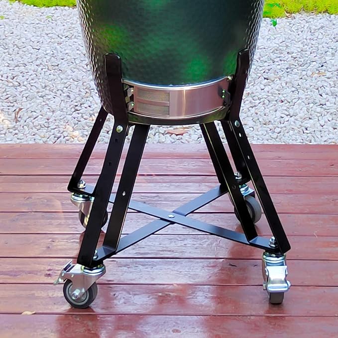 Medium BGE Nest,Grill Stand for BGE Accessories, Rolling Nest with Heavy Duty Locking Caster Wheels Powder Coated Steel for BGE Smoker Kamado Joe Grill Stand Accessories