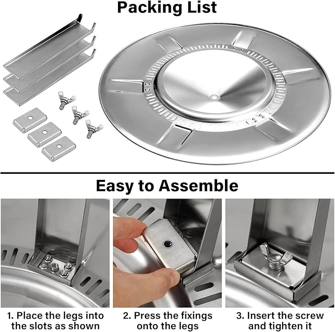 HGD Firepit Heat Deflector for Solo Stove Bonfire & 19.5-20.5" Fire Pits, Portable 304 Stainless Steel Heat Diffuser Captures & Redirects Warmth, Detachable Camping Essential