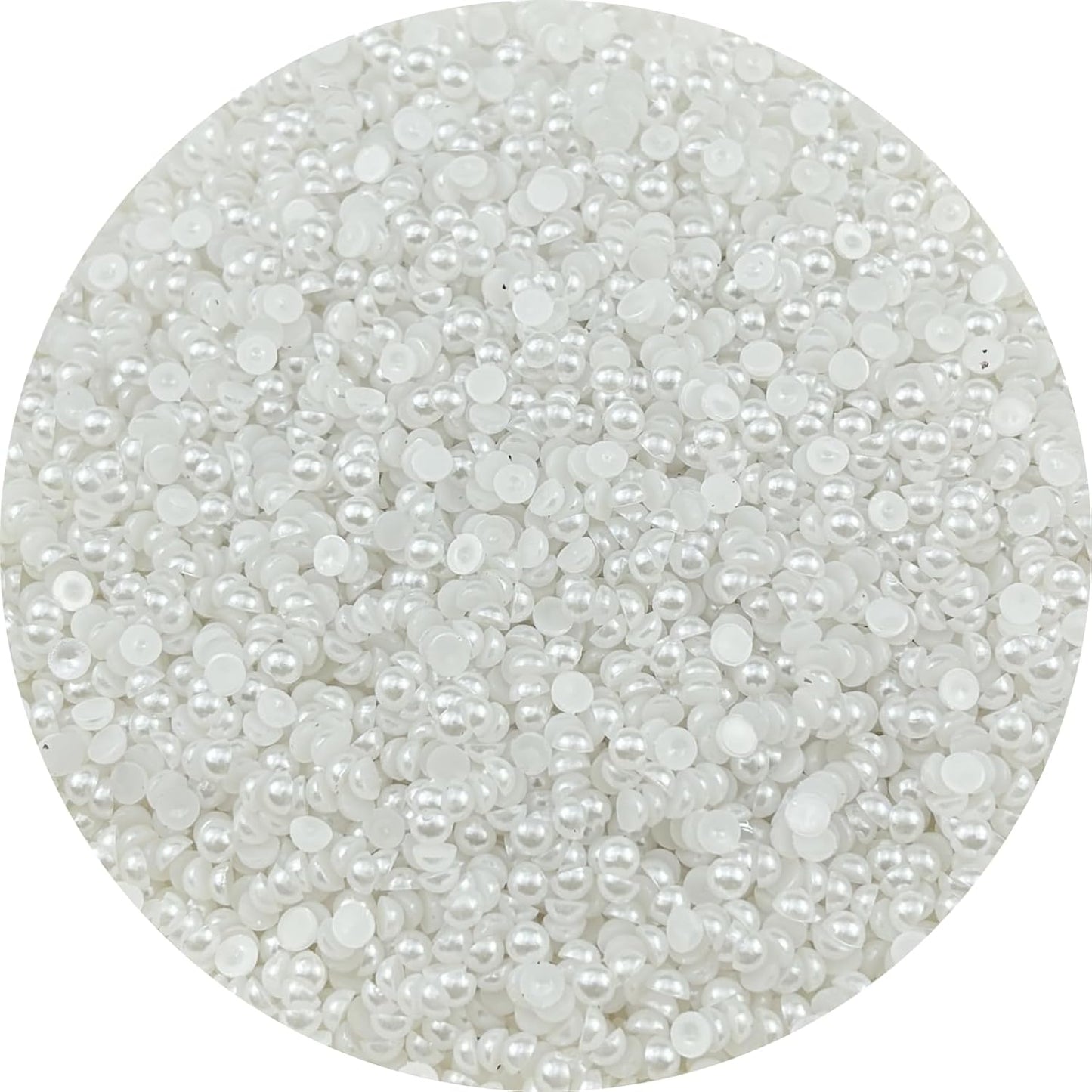 6000pcs 4mm Half Pearls for Crafts Flatback Half Round Pearl Beads for Jewelry Making Nail Art Scrapbook Craft Wedding Dress Decoration(White)