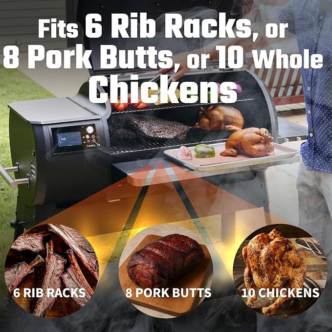 Brisk It Origin-940 Electric Wood Pellet Smoker Grill – A.I. Smart BBQ Grill with WiFi,940 sq.in Cooking Area, 7-in-1 Outdoor Grill & Smoker, PID Controller (Up to 500°F), Meat Probe