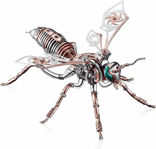 3D Puzzles for Adults, Metal Model Kit Wasp Mechanical Puzzle for Adults/Teens, DIY Creative Craft Gifts Kits Difficult Assembled 3D Puzzle for Family Time, Home Decor (Rosegold)