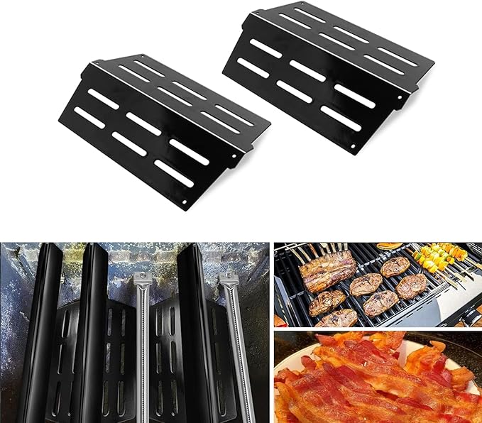 Heat Deflectors for Weber Genesis 300 Series Grills with Front Control Knob, Genesis S310 S320 S330 E310 E320 E330,13.26" Heat Deflectors for Weber 7620 7621 (7622 * 2, Porcelain Steel)