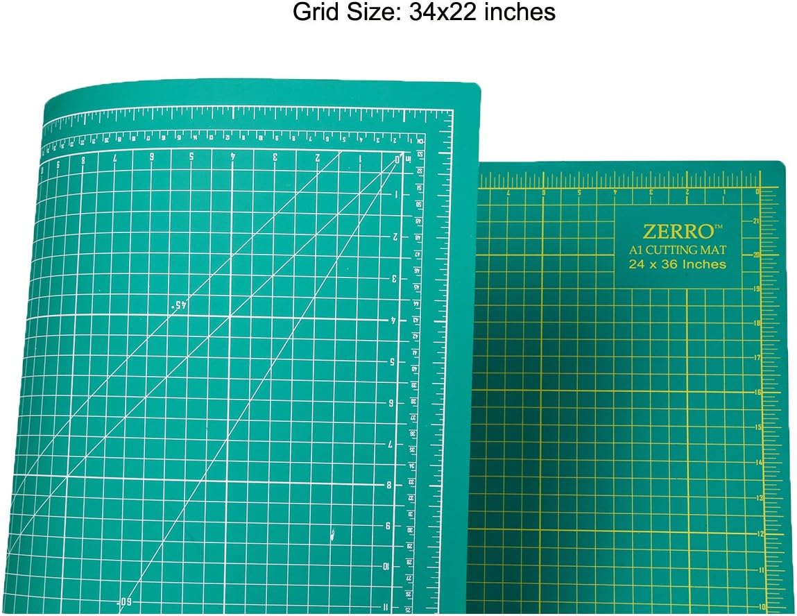 ZERRO Self Healing Cutting Mat 24" x 36", Professional Double Sided Durable Non-Slip Rotary Mat for Scrapbooking, Fabric, Quilting, Sewing-3mm Thick (A1)
