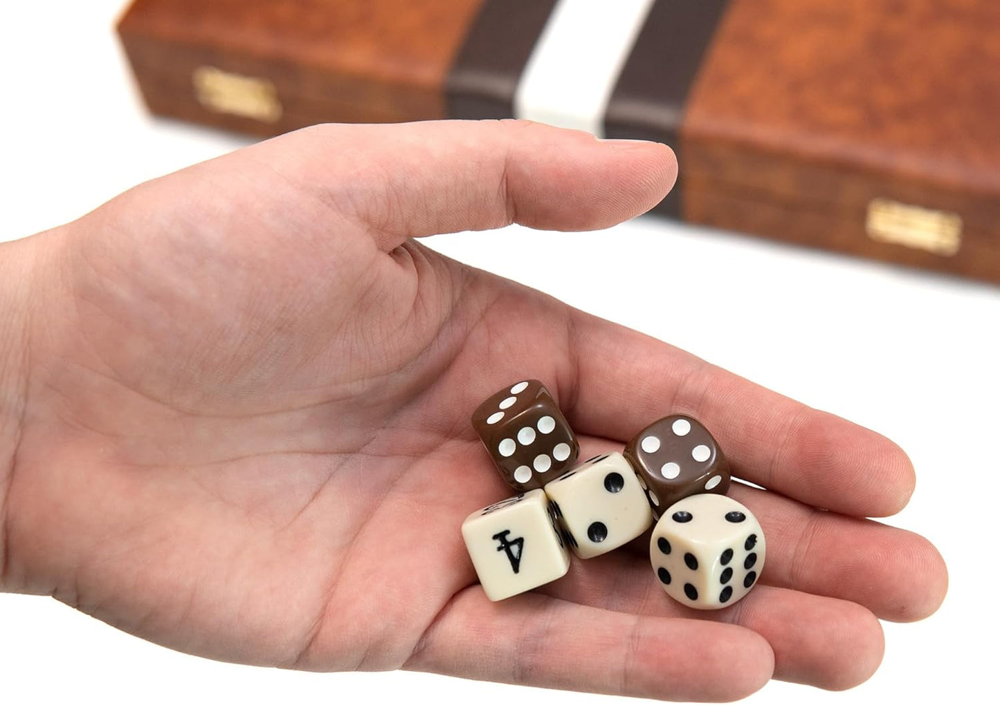 Backgammon Board Game, Deluxe Leather Like Case, Felt Interior, Brown, Classic Backgammon Game, Popular Board Game, Board Games (Medium (15"))