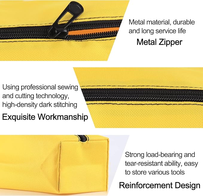 5 Pack Canvas Tool Pouch of Two Sizes, Tool Pouches with Zipper, Multipurpose Zipper Bags Tools is Suitable for Storing Scattered Tools, Cosmetics, and Various Items (5 Colors)
