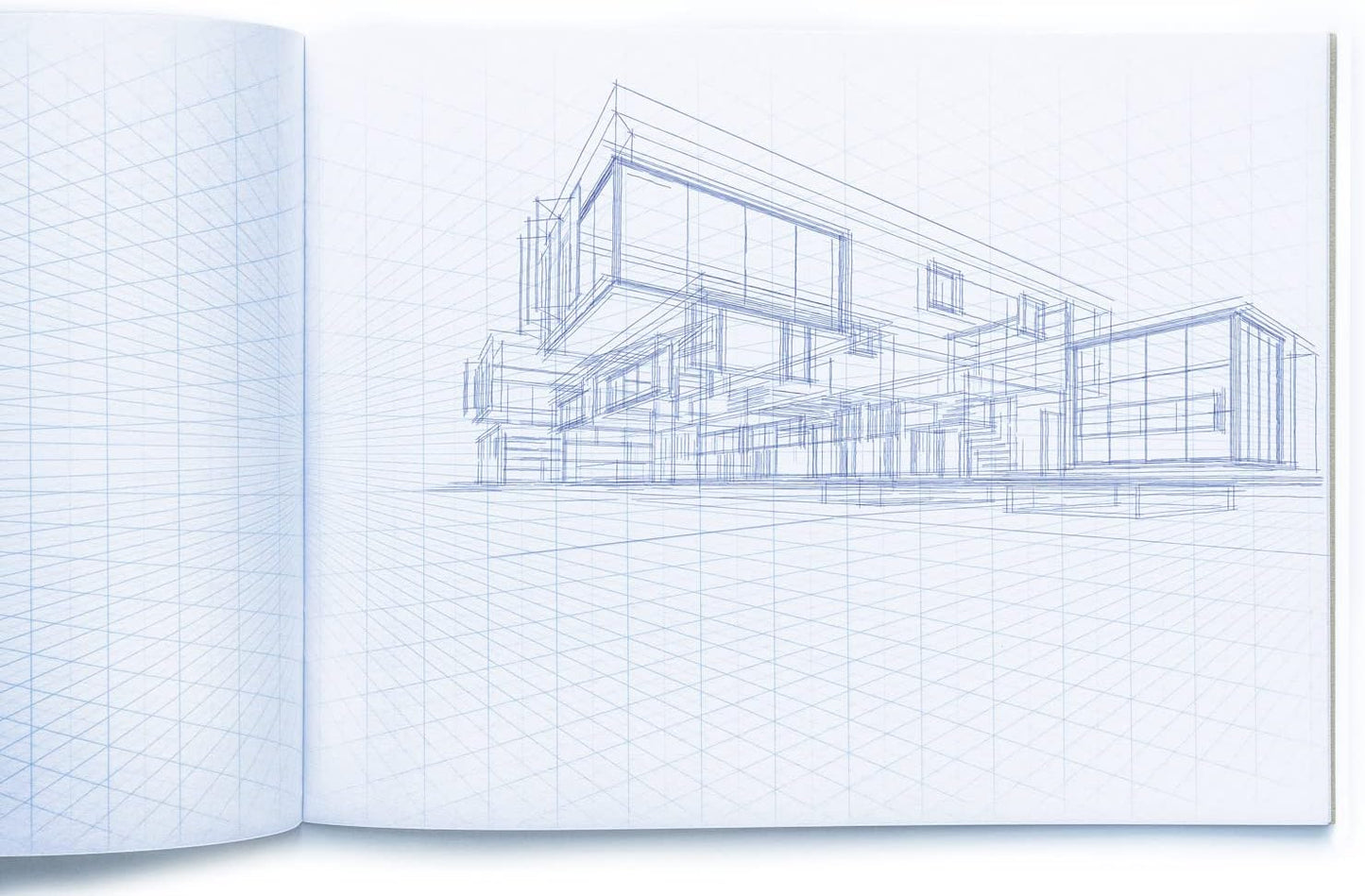 KOALA TOOLS | 2-Point Drawing Perspective Notebook (1 Unit) | 10.35" x 8", 60 pp. - Perspective Grid Graph Paper for Interior Design, Industrial, Architectural and 3D Design