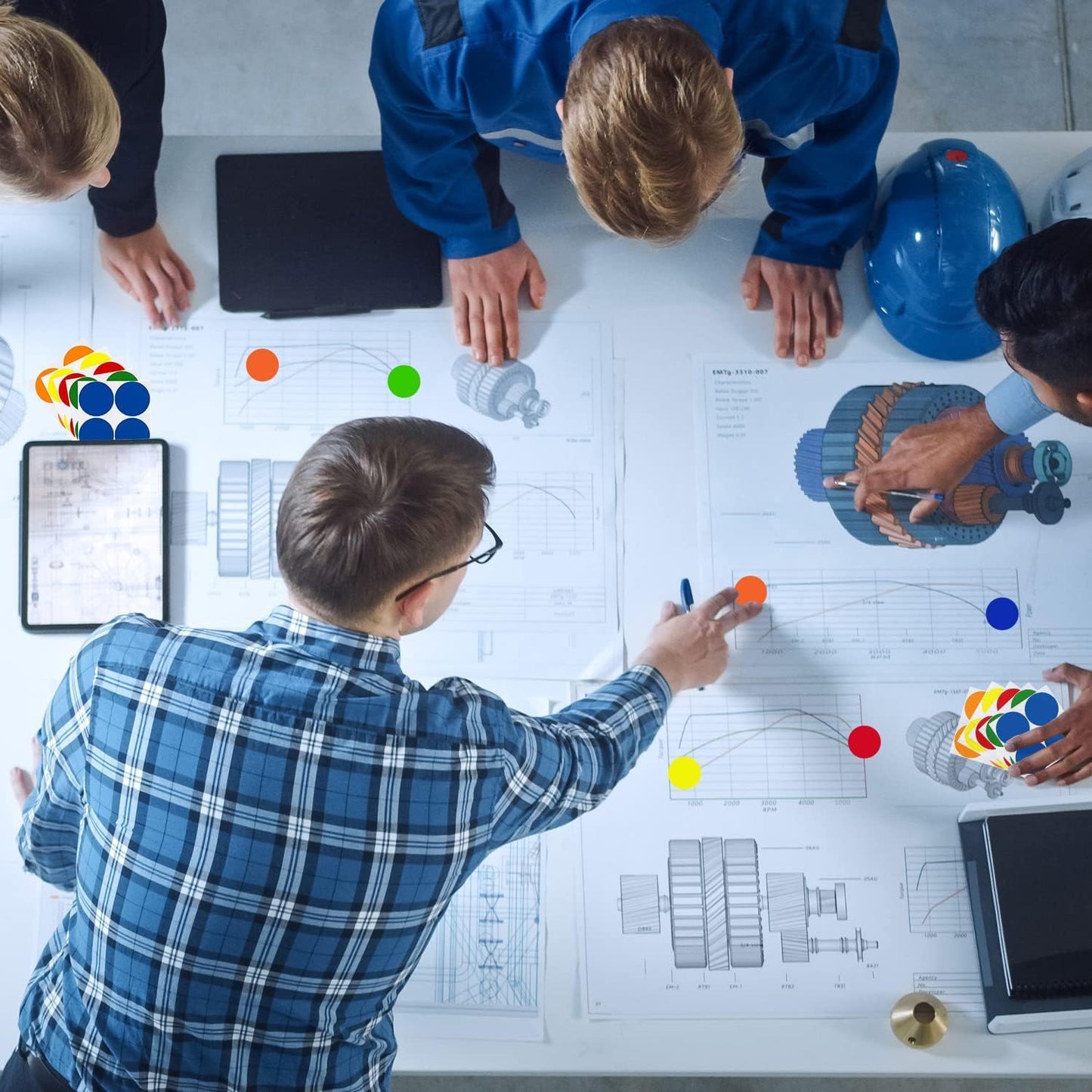 ChromaLabel 1 Inch Round Colored Stickers, Removable Sticky Dots Color Coding Labels, Ideal Dot Stickers for Arts and Crafts - 1000 Colored Labels per Dispenser Box, Red Dots