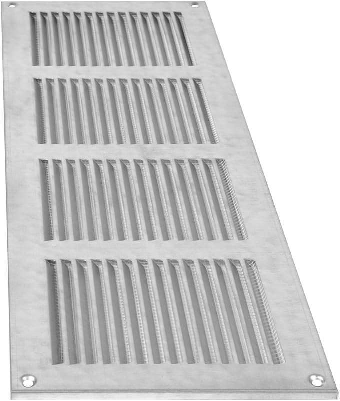 Repa Market Air Vent Cover 16x6 Inch (Outer Dimensions) Galvanized Steel Louvered Grill Cover with Mesh Screen/Wall or Ceiling Vent/HVAC Register for Indoor and Outdoor Ventilation