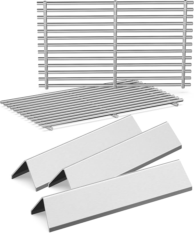 7635 7637 Grill Parts for Weber Spirit E210, E220, S210, S215, Spirit 200 & GS4 Spirit II E210, Spirit II E220 Series with Front Control, SUS304 Stainless 15.3" Flavorizer Bars & 17.5" Grates