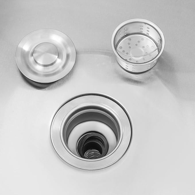 Commercial Sink with Cold & Hot Faucet, Freestanding Single Bowl Kitchen Utility Sink Stainless Steel Outdoor for Home Hotel Garage Garden Bar Restaurant (24X24X41in)