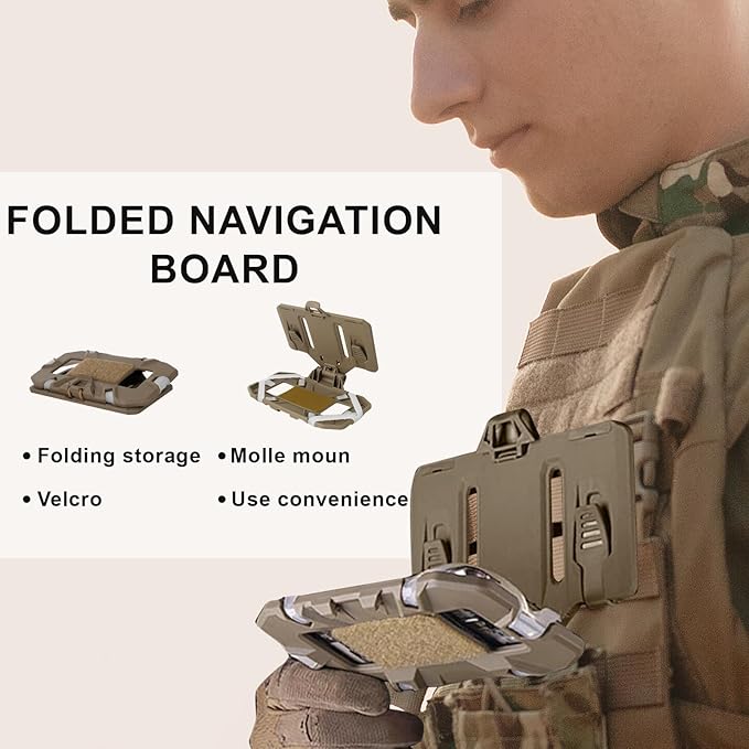 Plate Carrier Accessories Tactical Gear Molle Vest Phone Chest Mount Holder Agilite - Fits Screen Size 4.7"-6.7"(Coyote Brown)