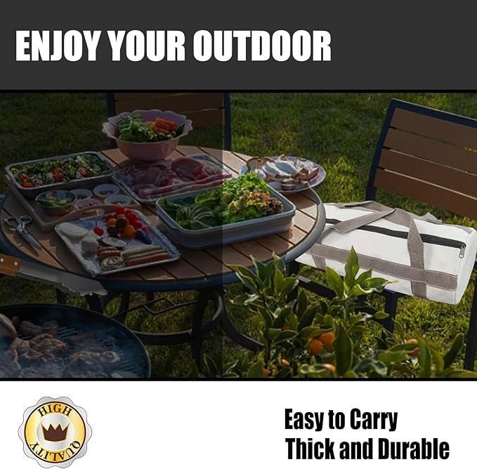 Grill Tool Storage Bag, Grill Accessories Storage, Grill Utensil Storage for Outdoor Camping Barbecue. Can Hold BBQ Tools up to 18", ‌‌Gifts for Men and Dad.