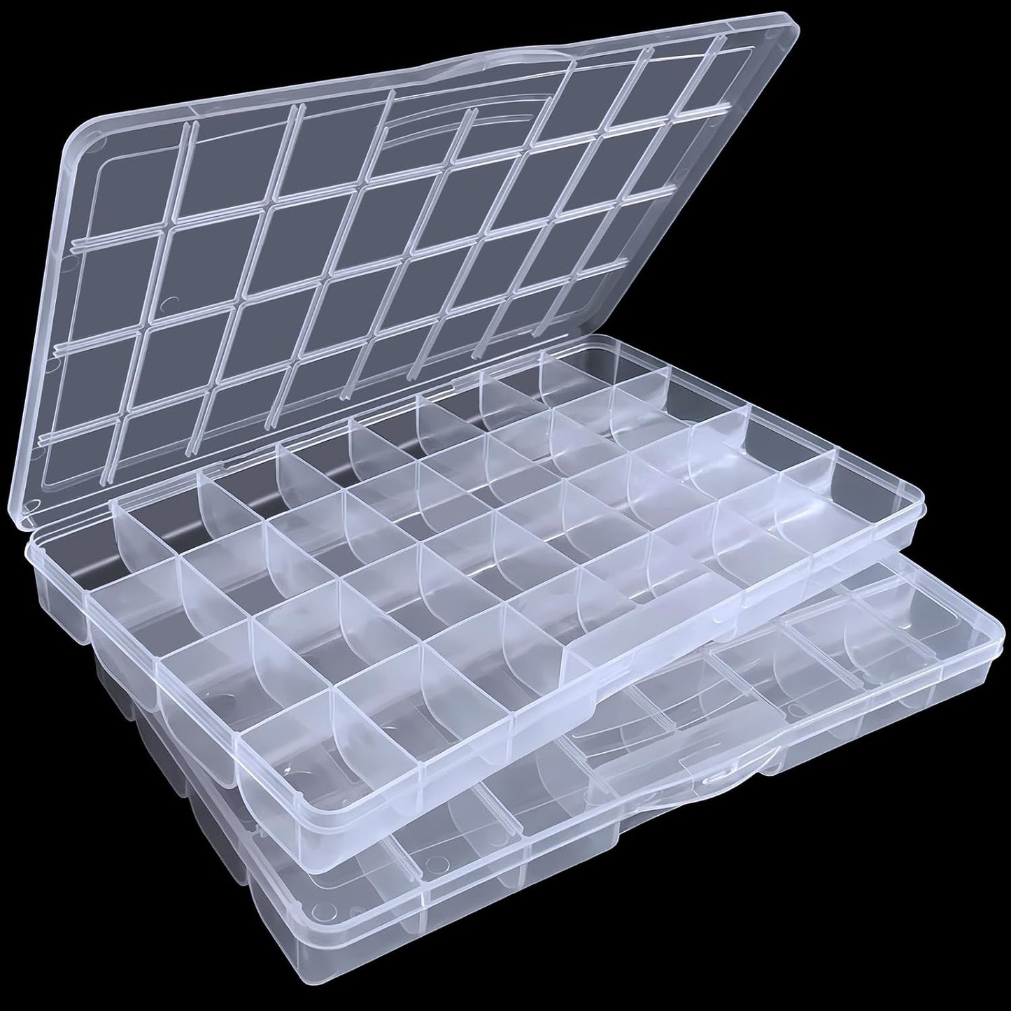 DUOFIRE 32 Grids Bead Organizer, Craft Organizers and Storage with Fixed Compartment, Plastic Bead Storage for Jewelry Beads Earring Tool Fishing Hook Small Accessories