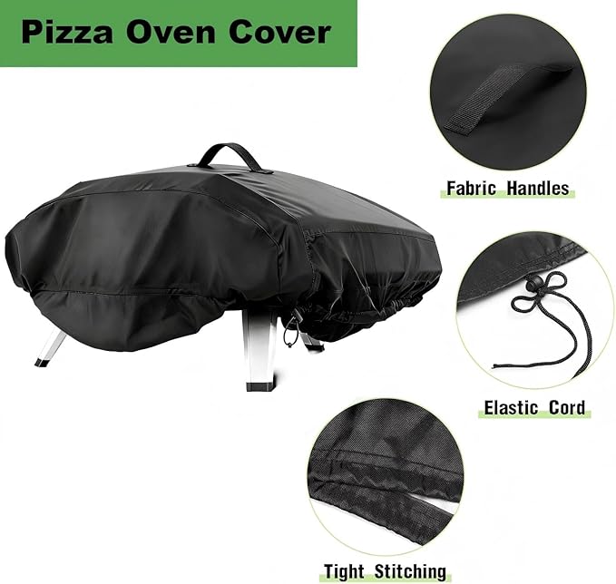 Pizza Oven Cover for Ooni 2 Pro Gas Oven, Outdoor Accessory Fits 18" Gas Propane Powered Pizza Ovens, Weatherproof Waterproof 600D Heavy Duty Protective Cover