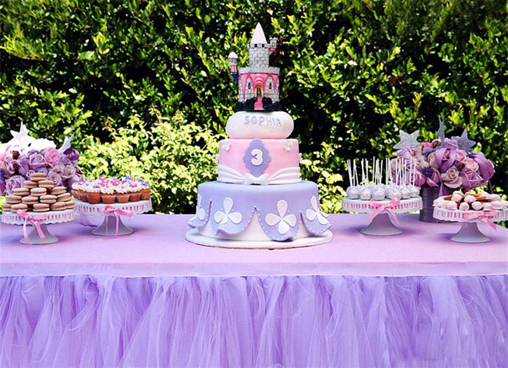 Crystal Organza Tulle Sheer Fabric Backdrop Curtains for Wedding Baby Shower Birthday Party Event Decor, 19” by 30 Yard (Purple)