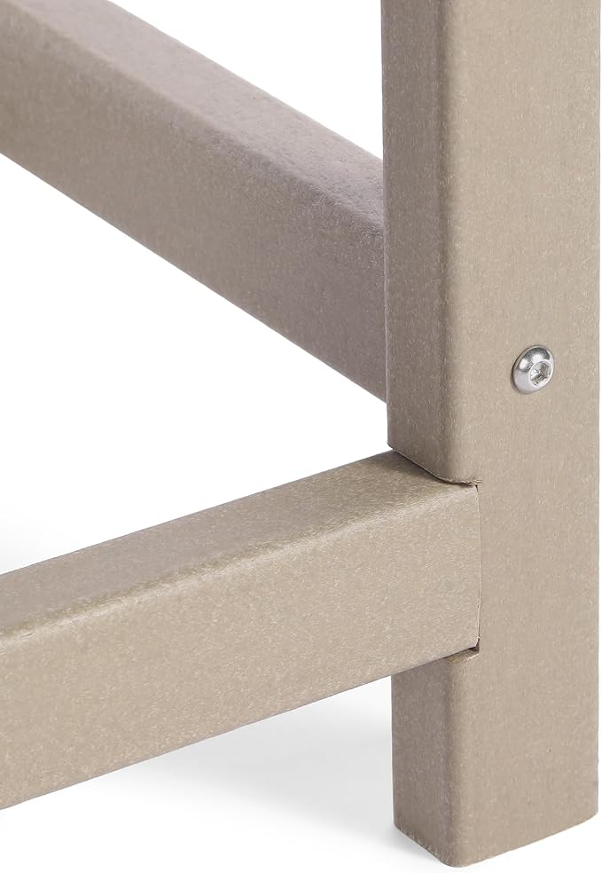 Costaelm Kids Outdoor Side Table, Small Patio HDPE Adirondack Square Table, Porch End Table for Outside Pool Garden, Weathered Wood