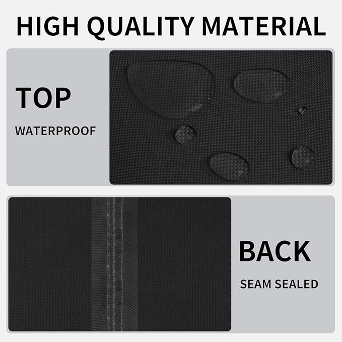 Easy-Going Outdoor Fire Pit Cover Square 32"Lx32"Wx24"H, Durable Outdoor Gas Firepit Cover, Waterproof and Weatherproof Cover for Fire Pit, Black