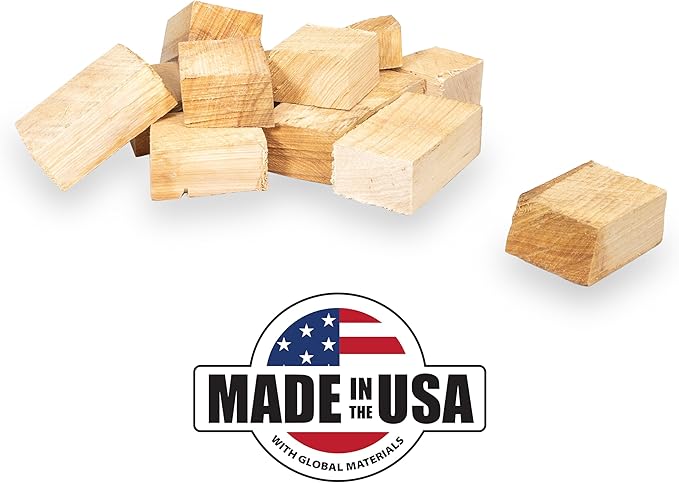 MARSHALLTOWN Arkansas Championship Hickory Chunks, 10 Pound Box of Genuine American Hickory Smoker Chunks, HCKCHNK10