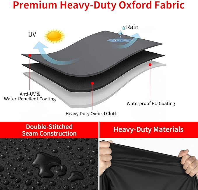Grill Cover for Outdoor Grill, 55 Inch Heavy Duty 600D Waterproof BBQ Gas Grill Covers for Outside, UV & Fade Resistant, All Weather Protection Compatible for Weber Charbroil Nexgrill Kenmore Grills