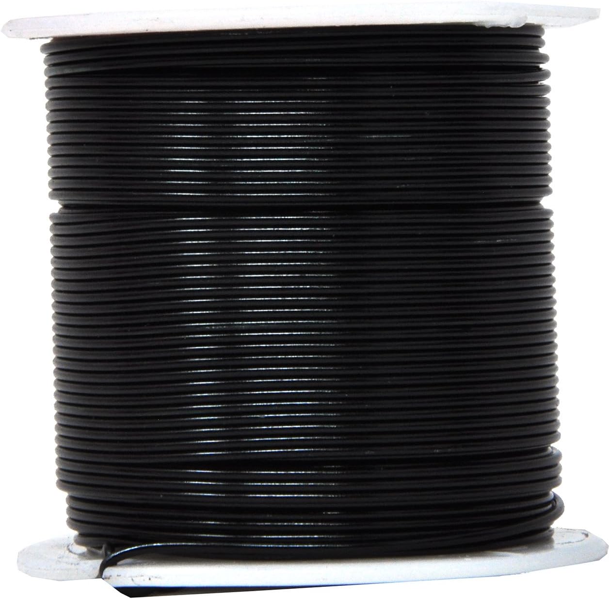Mandala Crafts 18 Gauge Anodized Aluminum Craft Wire for Jewelry Making - 450 FT Colored Flexible Silver Black Wire - Bendable for Bonsai Armature Crafting Sculpting