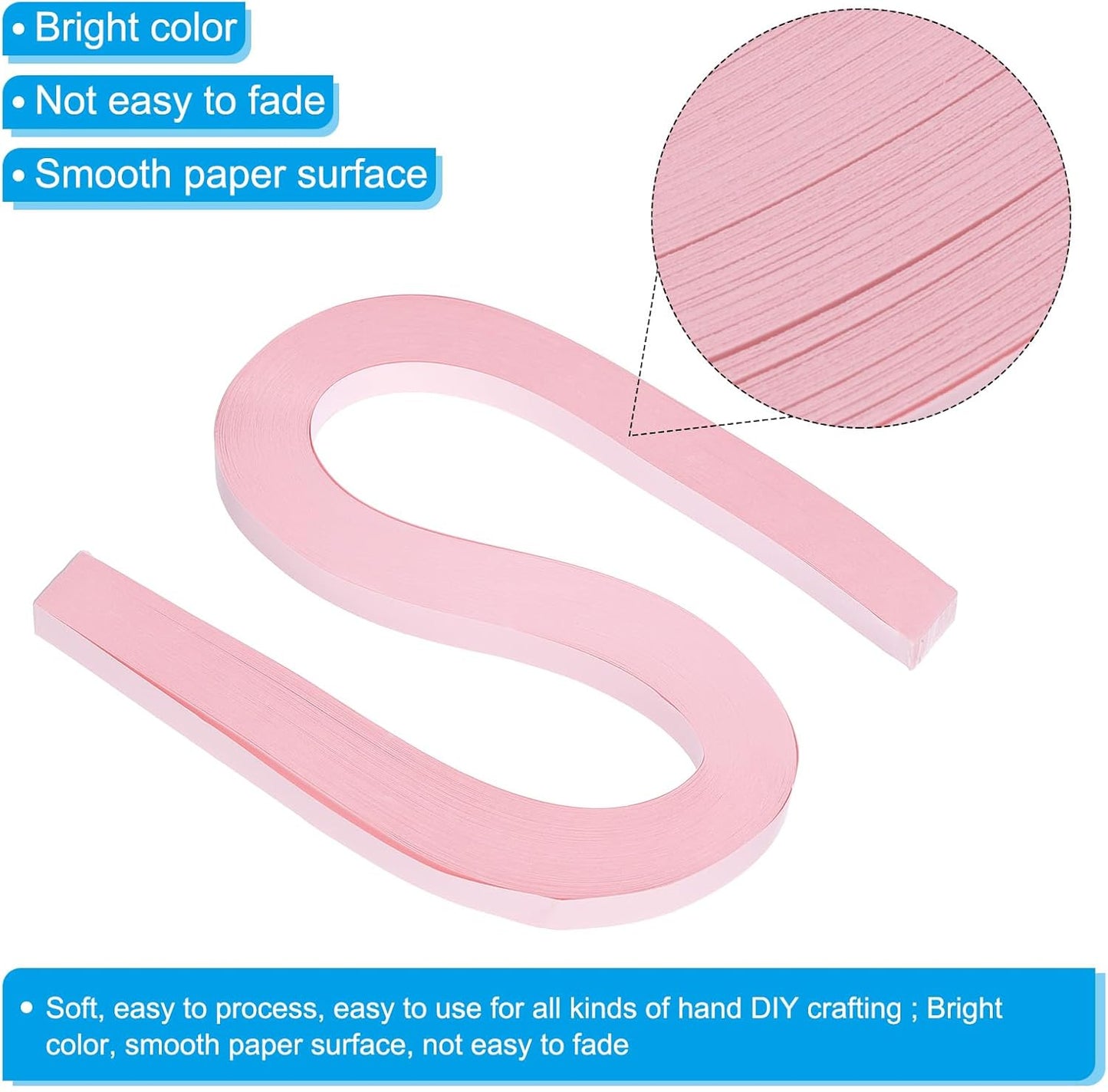 PATIKIL 120pcs Quilling Paper Strips Paper Flowers Quilling Kits 3/8"(10mm) Origami Paper for Adults Beginner Art Craft, 21"(54cm) Light Pink