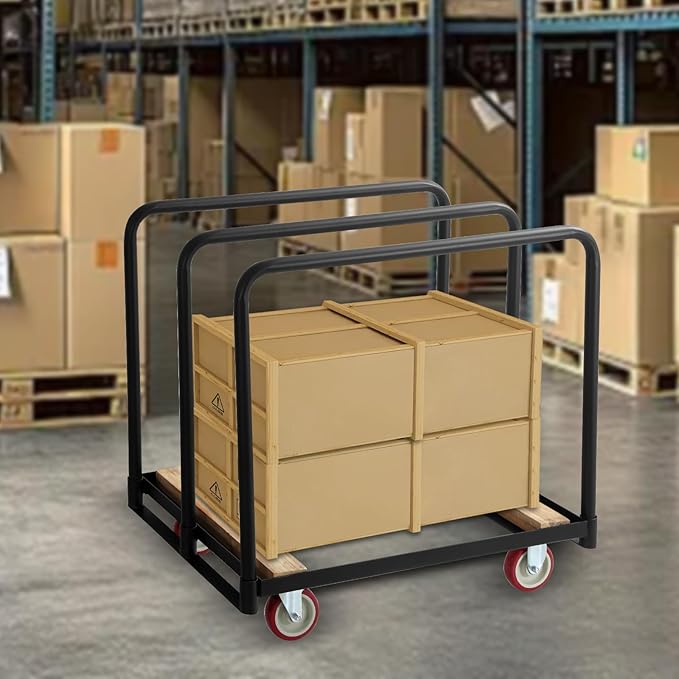 Folding Table Cart, Heavy Duty Table Dolly W/ 5" PU Swivel Wheels, Drywall Dolly Cart W/ 1500 LBS & 10 Table Capacity for Party Events, Hotel, Factory, Warehouse