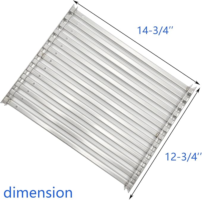 S375 Stainless Steel Cooking Grid Grates Replacement Parts for TEC Patio II and Sterling II Gas Grill (2-Pack) 14-3/4" X 12-3/4"