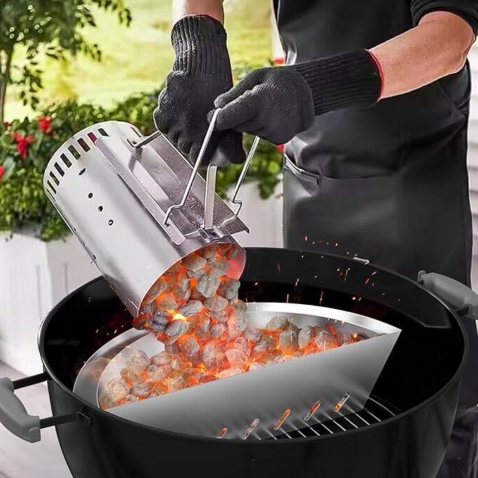 onlyfire Charcoal Basket, Grill Basket with Water Reservoir, Stainless Steel Coal Briquet Holder for Weber 22/26 Inch Kettle Grills and Other Similar Charcoal Grills