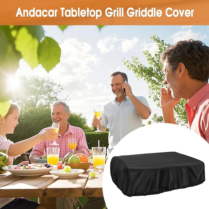 Grill Cover for Blackstone E-Series 22 Inch Electric Griddle 8001, Waterproof Table Top BBQ Grill Cover for 22-Inch Blackstone, Heavy Duty Tabletop Griddle Accessories - 25" L×21" W×7" H