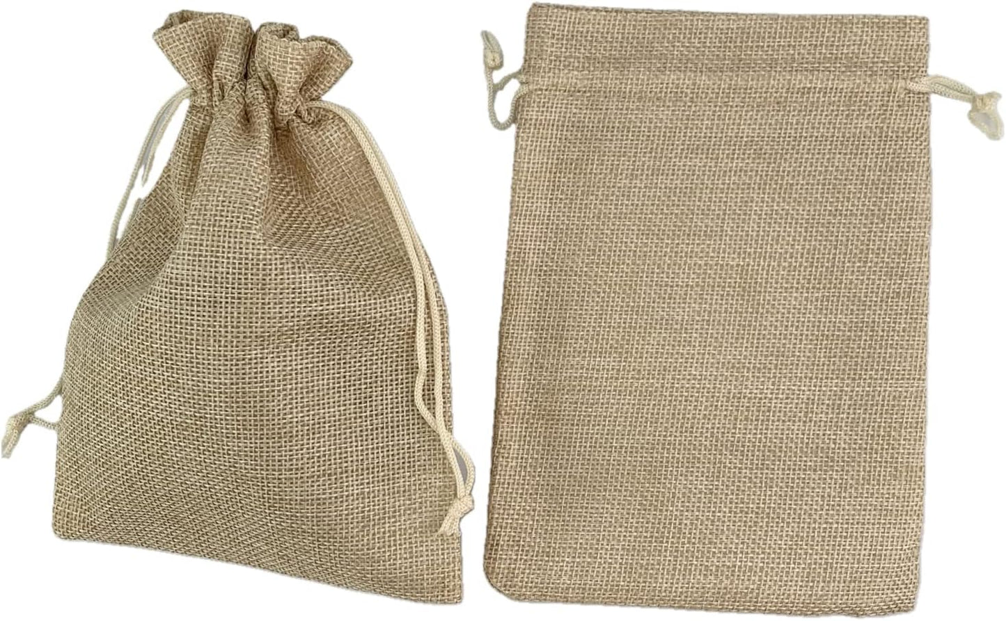 Palmhomee Pack of 25 Burlap Gift Bags with Drawstring Linen Jewelry Pouches Wedding Hessian Jute Bags for Birthday and Treat Pouches Party Wedding Favors Gift (5x7 Inch, Ivory)