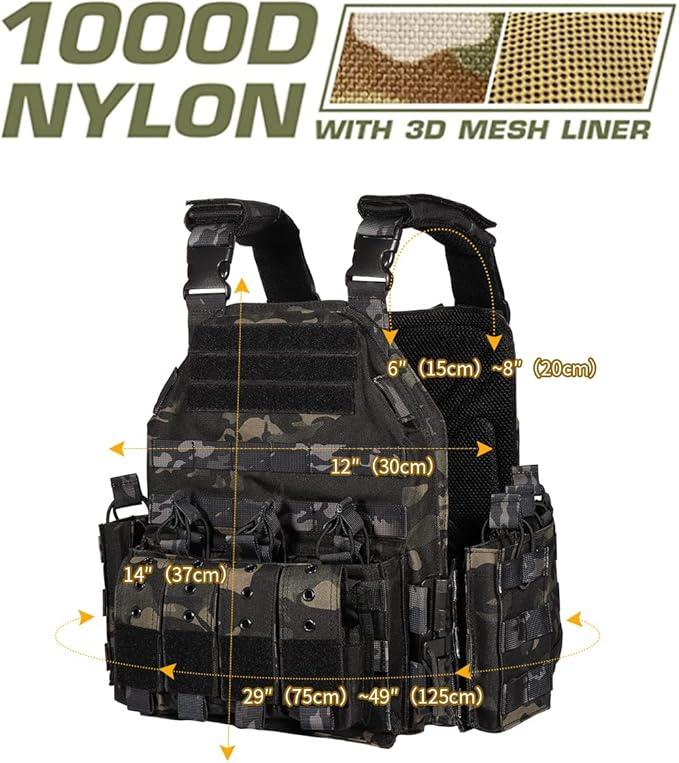 YAKEDA Quick Release Tactical Outdoor Vest for Adult