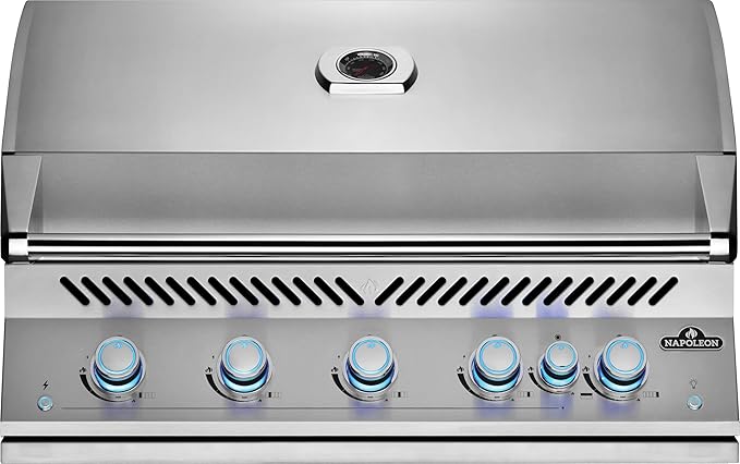 Napoleon Built-In 700 Series 38-inch Natural Gas Grill Head with Infrared Rear Burner - BIG38RBNSS-1-5 Main Burners, Infrared Rear Burner, Stainless Steel, Included Rotisserie Kit