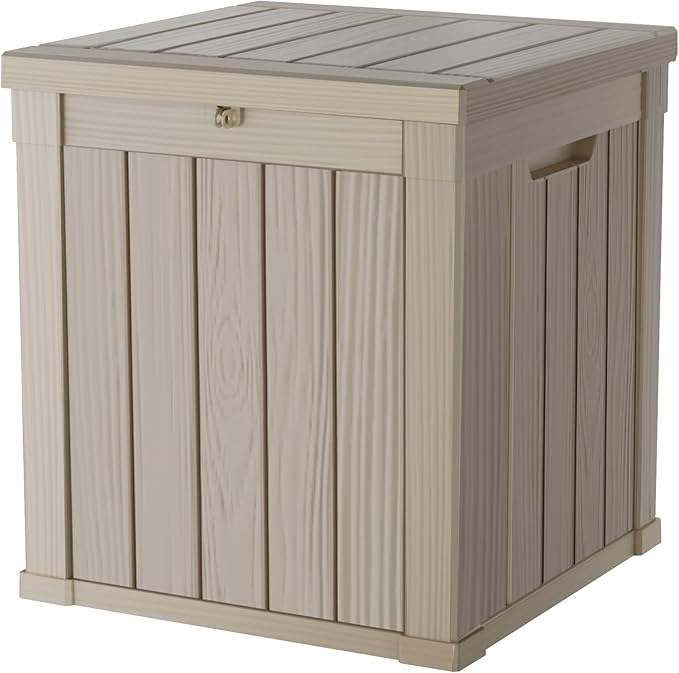 50 Gallon Deck Box, Resin Outdoor Indoor Waterproof Storage Box, Lockable Storage Box With Handle for Patio Furniture - Garden Tools - Swimming Pool Tools UV-Resistant, Grey