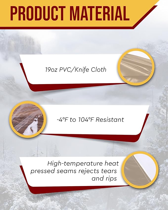 FoundGo 8'Hx10'W Outdoor Vinyl Curtains for Patio,19oz Clear Vinyl Patio Enclosure,Heavy Duty Clear Tarps Waterproof Vinyl Tarp with Grommets for Pergola, Porch,Gazebos,Balcony,-4℉ Cold Resistant