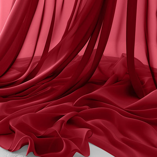 Horbaunal Burgundy Chiffon Fabric by The Yard, 5 Yard Continuous Sheer Fabric 59" Wide Soft Draping Fabric for Wedding Arch Draping Party Backdrop DIY Sewing