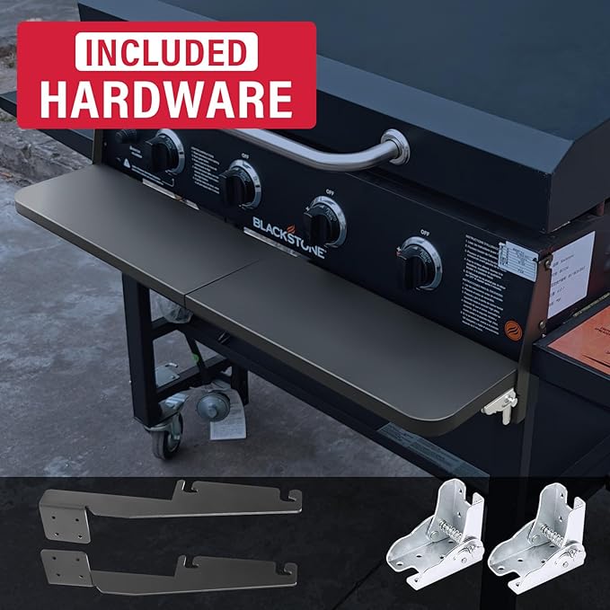 Utheer Upgraded Folding Front Shelf for Blackstone 36 Inch Griddle 2149 1984 1554 1825, Heavy-Duty 36" × 7" Steel Prep Table, 60 lb Load, Space-Saving Fold-Flat Work Surface