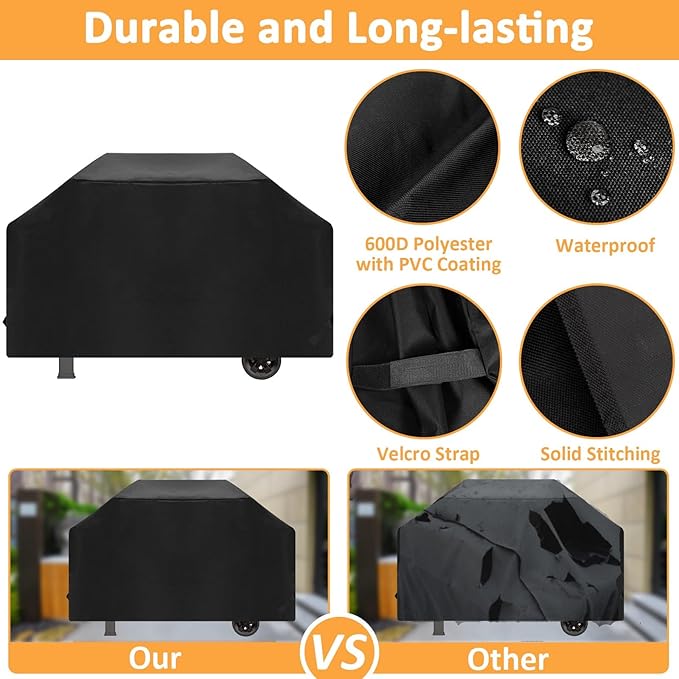 Grill Cover for Charbroil 3-4 Burner Performance Gas Grills, Waterproof Full-Length Cover for Charbroil Performance Grill Cover, 62 Inch BBQ Outdoor Cover for 3-4 Burner Gas Grills