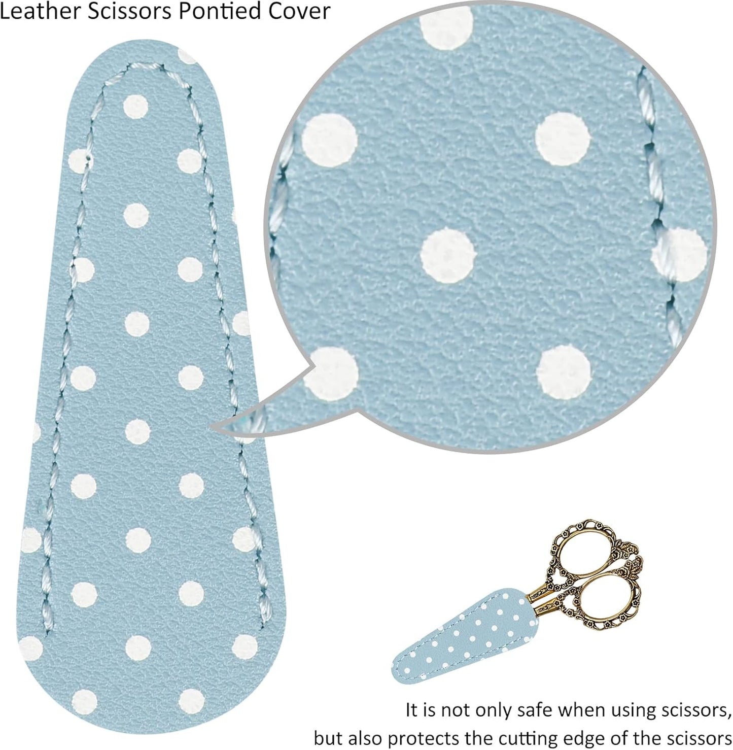 BIHRTC 4.5inch Small Sewing Scissors with Leather Case Sharp Tip Stainless Steel Scissors Vintage Shears Detail Yarn Thread Snips for Office Home Sewing Supplies Cross Stitch Needlework DIY Gold