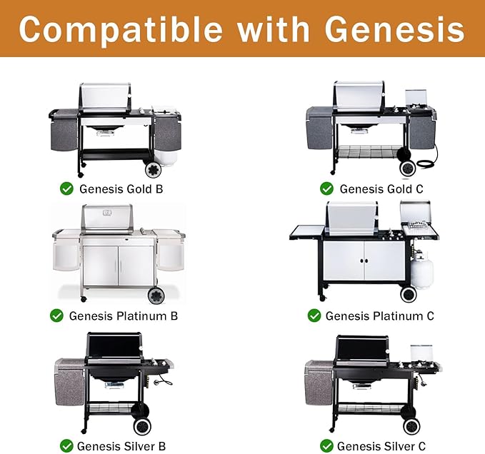 7638 Grill Grates for Weber Spirit I & Spirit II 300 Series, Spirit E/S-310 E/S-320 E/S-330, Spirit 700, Genesis Silver/Gold B & C Grill Replacement Parts, Cast Iron, 17.5 x 11.9 Inch, 2-Pack