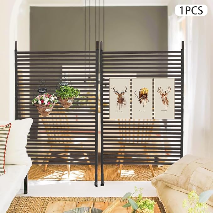 Outdoor Privacy Fence Screen, Privacy Fence Screen for Outside Decorative Privacy Screen Fence Panels,3.6 ft W x 6 ft H Tall Divider for Outdoor Garden Backyard Patio Decorative,Brown,1PC