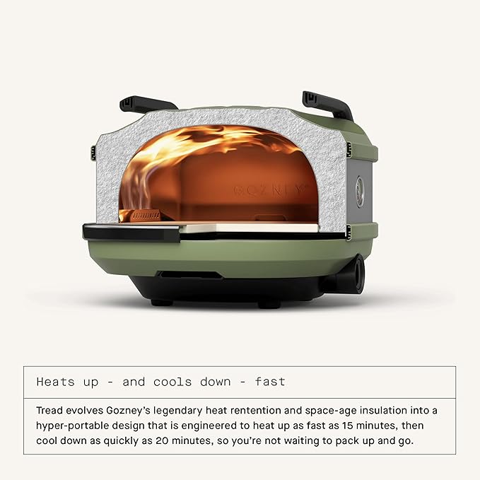 Gozney Tread Portable Pizza Oven, Off Black, Makes 12” Pizzas - Revolutionary Lateral Gas Burner, Quick Heat Up, Lightweight & Rugged Design