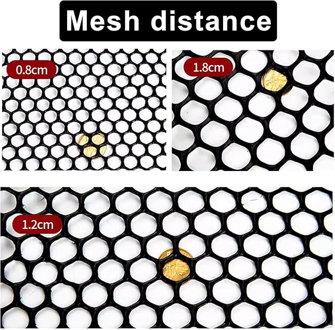 Plastic Wire Mesh Fence 39.3 Inches Wide Safety Fence Roll Balcony Protection Net Fencing Multi-Use Decorative Barrier for Chicken, Snow, Poultry, Patio, Garden, P(Size:1x10M - Mesh 1.8cm,Color:Black)