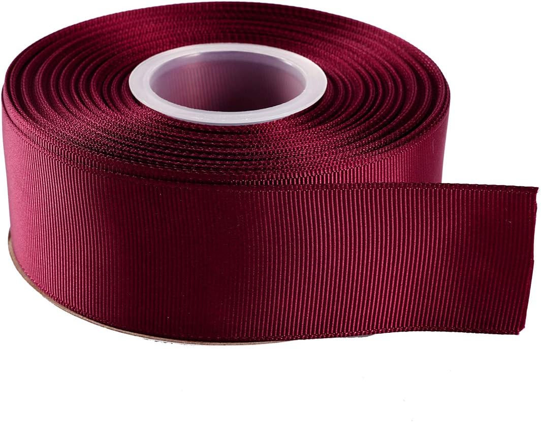 ITIsparkle 11/2" Inch Grosgrain Ribbon 25 Yards-Roll Set for Gift Wrapping Cake Decoration Party Favor Hair Braids Hair Bow Baby Shower Decoration Floral Arrangement Craft Supplies, Burgundy 277#