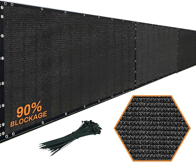 Xpose Safety Privacy Fence Screen 4’ x 50’ (72 Pack) – Heavy Duty Black Mesh with 90% Visibility Block, UV Protection – Includes Cable Ties – for Garden, Yard, Nursery, Kennel, Dog Run, Greenhouse