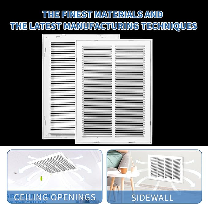 14 x 24 Return Air Grille [Duct Opening Size],Return Air Vent Cover for Wall Or Ceiling,Steel Return Air Filter Grilles Removable Face/Door for 1 Inch Filters (14"W x 24"H [Duct Opening])