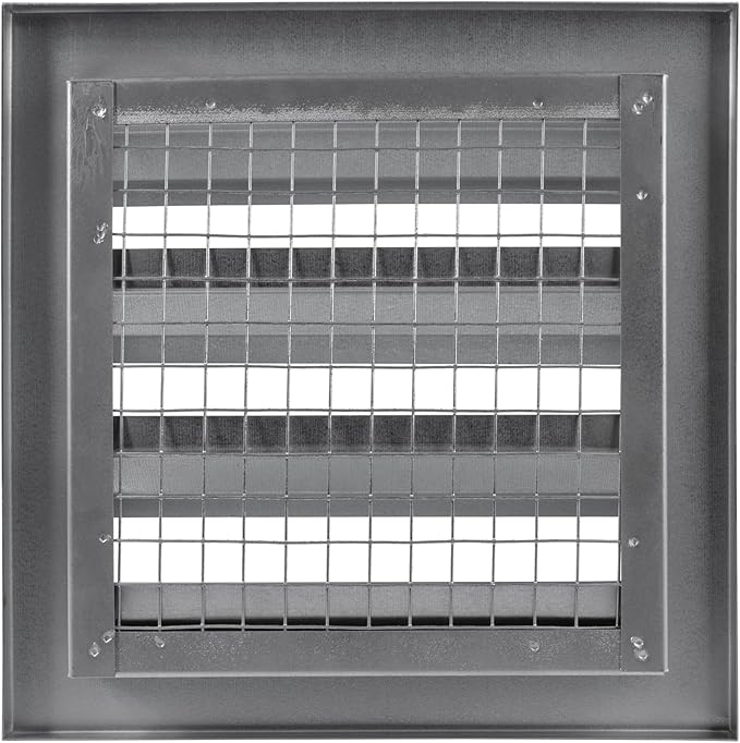 Vent Systems 8" x 8" Inch Galvanized Steel Industrial Air Return Grille - Heavy-Duty Louvered Air Intake Exhaust Vent Cover – Outdoor Wall Vent HVAC Grille - Register for House Wall Crawl Space